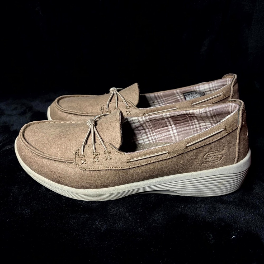 Skechers‎ Arya - Sail With Me 23763-TPE Womens US 9 Comfort Shoes Taupe Loafer